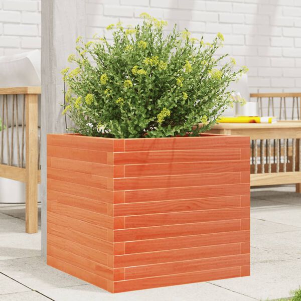 vidaXL Jardini&egrave;re cire marron 50x50x45,5 cm bois de pin massif