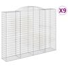 vidaXL Paniers &agrave; gabions arqu&eacute;s 9 pcs 300x50x220/240 cm fer galvanis&eacute;