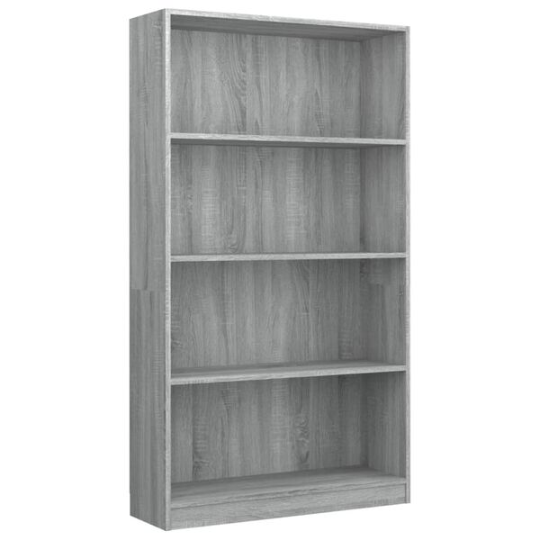 vidaXL Biblioth&egrave;que 4 niveaux Sonoma gris 80x24x142 cm