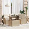 vidaXL Ensemble de canap&eacute; de jardin 5 pcs Beige Poly Rattan
