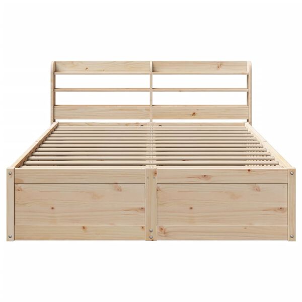 vidaXL Cadre de lit avec t&ecirc;te de lit 135x190 cm bois de pin massif
