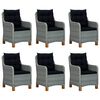 vidaXL Ensemble &agrave; manger d'ext&eacute;rieur et coussins 7 pcs r&eacute;sine tress&eacute;e