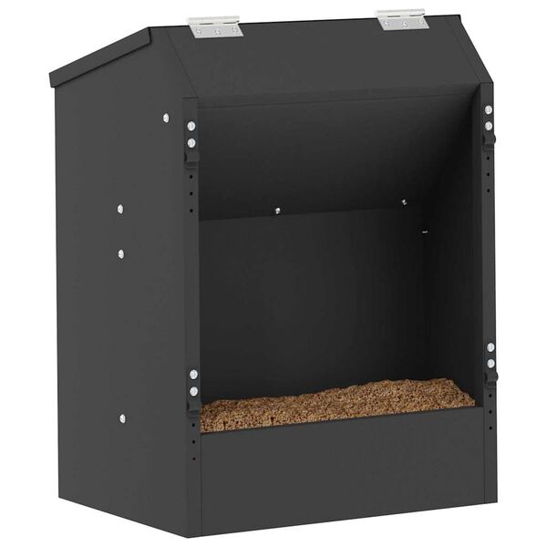 vidaXL Distributeur pour lapins Noir 64.5 x 25.5 x 45.5 cm