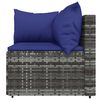 vidaXL Salon de jardin 4 pcs avec coussins Gris R&eacute;sine tress&eacute;e