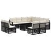 vidaXL Ensemble de canap&eacute; de jardin 12 pc Noir et blanc cr&egrave;me