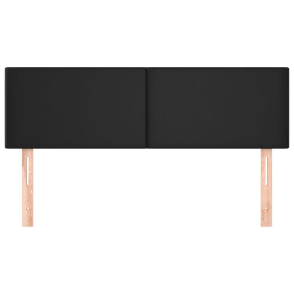 vidaXL T&ecirc;tes de lit 2 pcs Noir 72x5x78/88 cm Similicuir