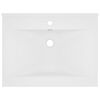 vidaXL Lavabo avec trou de robinet Blanc mat 60x46 cm C&eacute;ramique