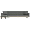 vidaXL Canap&eacute;-lit en forme de L gris fonc&eacute; 275x140x70 cm tissu