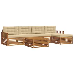vidaXL Ensemble de canap&eacute;s d'ext&eacute;rieur 6 pcs Naturel et Beige