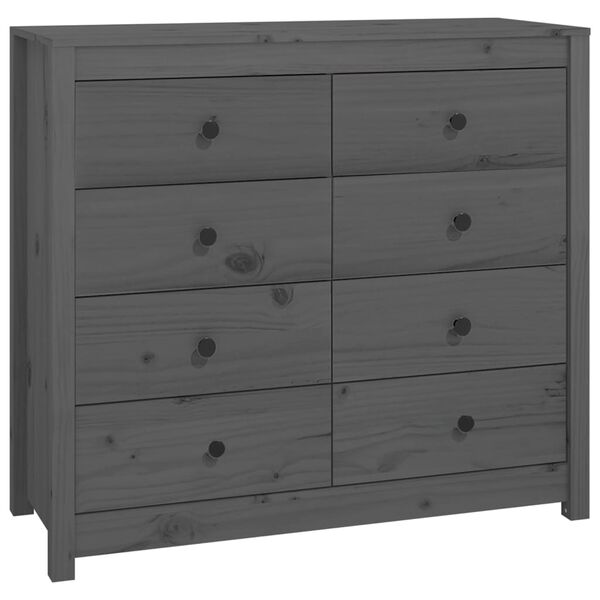 vidaXL Armoire lat&eacute;rale Gris 100x40x90 cm Bois de pin massif
