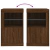 vidaXL Armoires lat&eacute;rales et lumi&egrave;res LED 2 pcs ch&ecirc;ne marron
