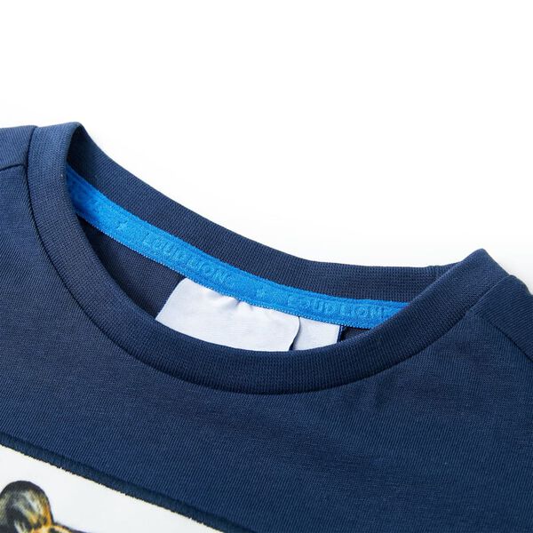 T-shirt pour enfants avec manches courtes bleu fonc&eacute; 104