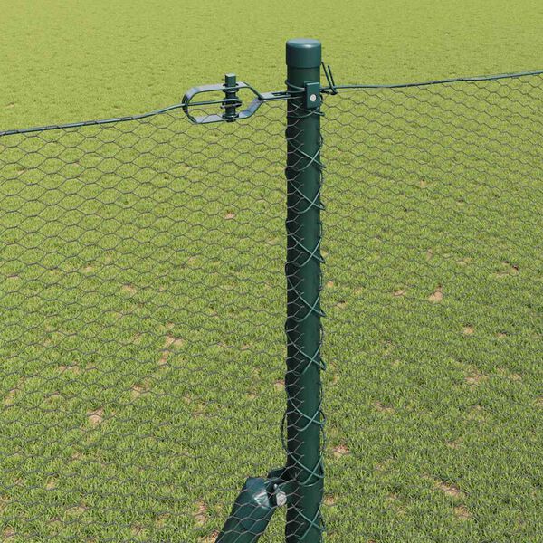 vidaXL Poteau de cl&ocirc;ture. Vert 25 x 1,5 m (maille de 13 mm) Acier