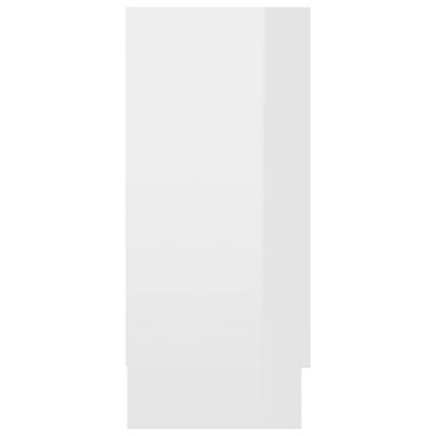 vidaXL Armoire à vitrine Blanc brillant 120x30,5x70 cm Bois ingénierie