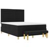vidaXL Lit &agrave; ressorts avec matelas Noir 140 x 190 cm tissu
