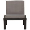 vidaXL Chaises de salon de jardin et coussins lot de 2 Plastique Gris