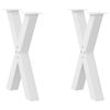 vidaXL Pieds de table &agrave; manger en forme de X, 2 pi&egrave;ces, blanc, 50 x (72-73) cm, acier