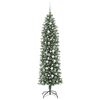 vidaXL Arbre de No&euml;l artificiel slim avec 300 LED Vert et blanc 210 cm