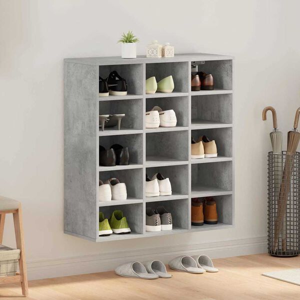 vidaXL Cabinet &agrave; chaussures Gris b&eacute;ton 77,5 x 30 x 83,5 cm