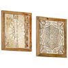 vidaXL Panneaux muraux 2 pcs Bois de manguier solide 40x40x1,5 cm