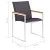 vidaXL Ensemble &agrave; manger jardin 7 pcs Teck massif et acier inoxydable