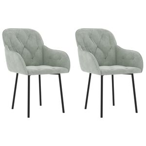 vidaXL Chaises &agrave; manger lot de 2 Gris clair Velours
