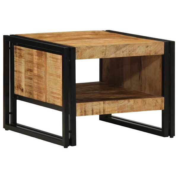 vidaXL Table basse 50x50x38 cm bois de manguier massif brut