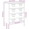 vidaXL Buffet rose 68x39x89 cm acier