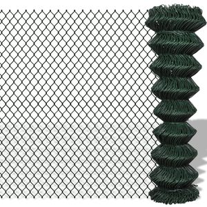 vidaXL Cl&ocirc;ture &agrave; mailles losang&eacute;es Acier 1,5x15 m Vert