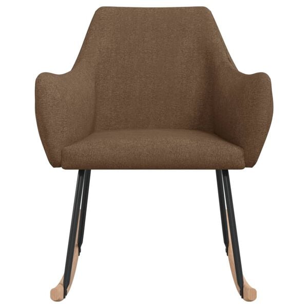 vidaXL Chaise &agrave; bascule Marron Tissu
