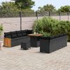 vidaXL Ensemble de canap&eacute; de jardin avec coussin 12 pcs Noir polyrotin
