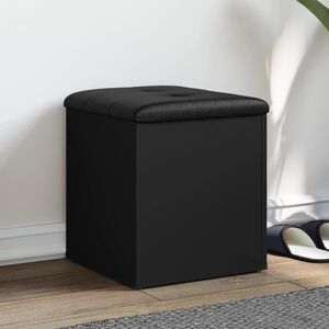 vidaXL Banc de rangement noir 42x42x45 cm bois d'ing&eacute;nierie