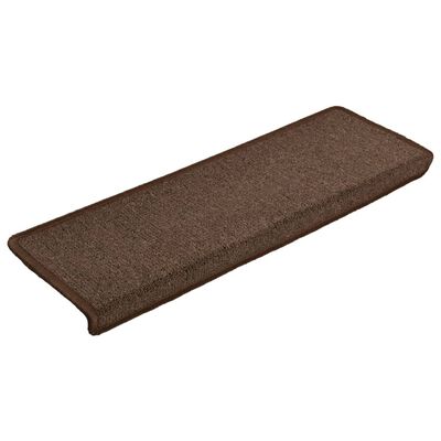 vidaXL Tapis d'escalier 15 pcs 65x21x4 cm Marron