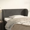 vidaXL T&ecirc;te de lit avec oreilles Gris fonc&eacute; 93x23x78/88 cm Velours