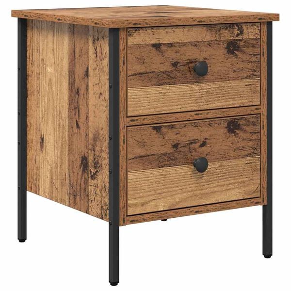vidaXL Cabinet de Chevet avec tiroir Bois ancien 40 x 42 x 50 cm