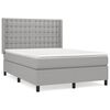 vidaXL Sommier &agrave; lattes de lit avec matelas Gris clair 140x190cm Tissu