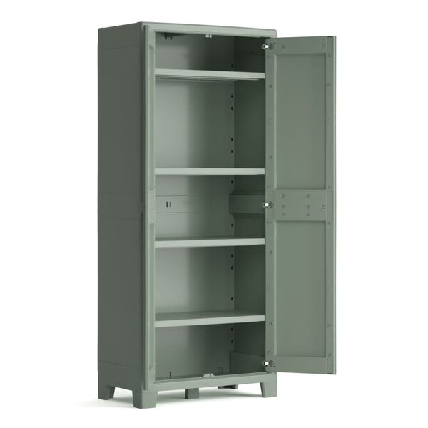 Keter Armoire de rangement d'ext&eacute;rieur avec &eacute;tag&egrave;res Planet Gris jade