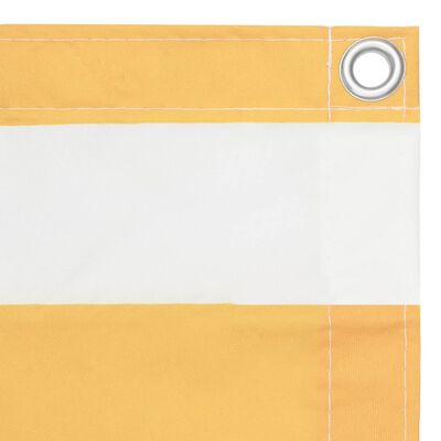 vidaXL Écran de balcon Blanc et jaune 90x500 cm Tissu Oxford