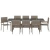 vidaXL Ensemble de salle &agrave; manger pour jardin 9 pcs Gris polyrotin