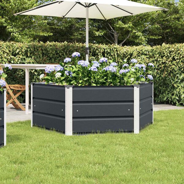vidaXL Jardini&egrave;re Anthracite 129 x 129 x 45 cm Acier
