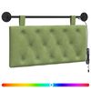 vidaXL T&ecirc;te de lit suspendue Avec lumi&egrave;re LED Vert clair Velours