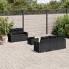 vidaXL Salon de jardin 6 pcs avec coussins noir r&eacute;sine tress&eacute;e