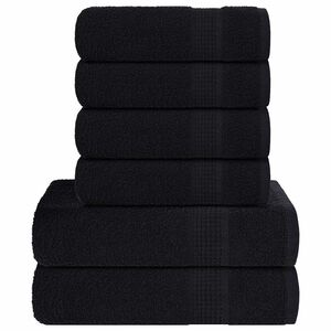 vidaXL Ensemble de serviettes FROGN 6 pcs noir 360 g/m&sup2;