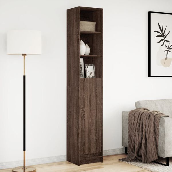 vidaXL Buffet avec LED ch&ecirc;ne marron 36x32,5x200 cm bois d'ing&eacute;nierie