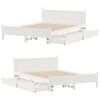 vidaXL Cadre de lit sans matelas blanc 135x190 cm bois de pin massif