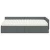 vidaXL Cadre de lit d'angle avec matelas Autre 2 pcs Gris tissu