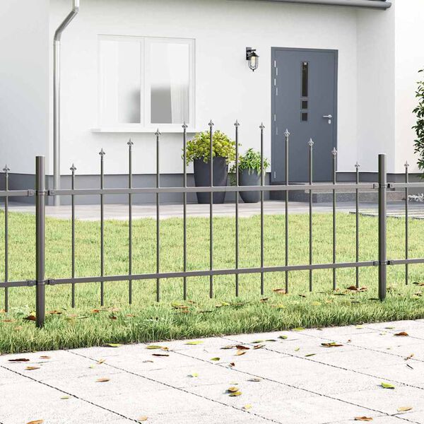 vidaXL Cl&ocirc;ture de jardin 2 pcs Gris 170 x 140 cm