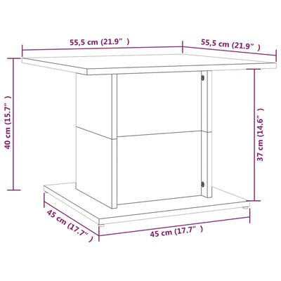 vidaXL Table basse Gris béton 55,5x55,5x40 cm Aggloméré
