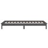 vidaXL Cadre de lit &agrave; LED sans matelas gris 75x190 cm bois massif