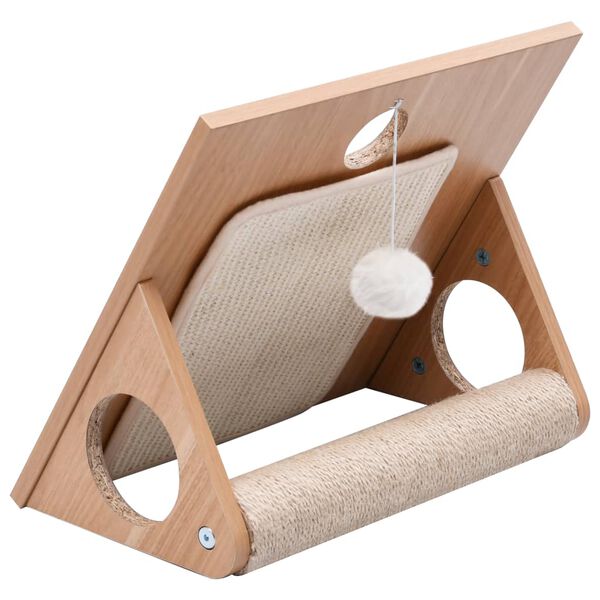 vidaXL Griffoir triangulaire de chat et tapis &agrave; gratter en sisal 40 cm